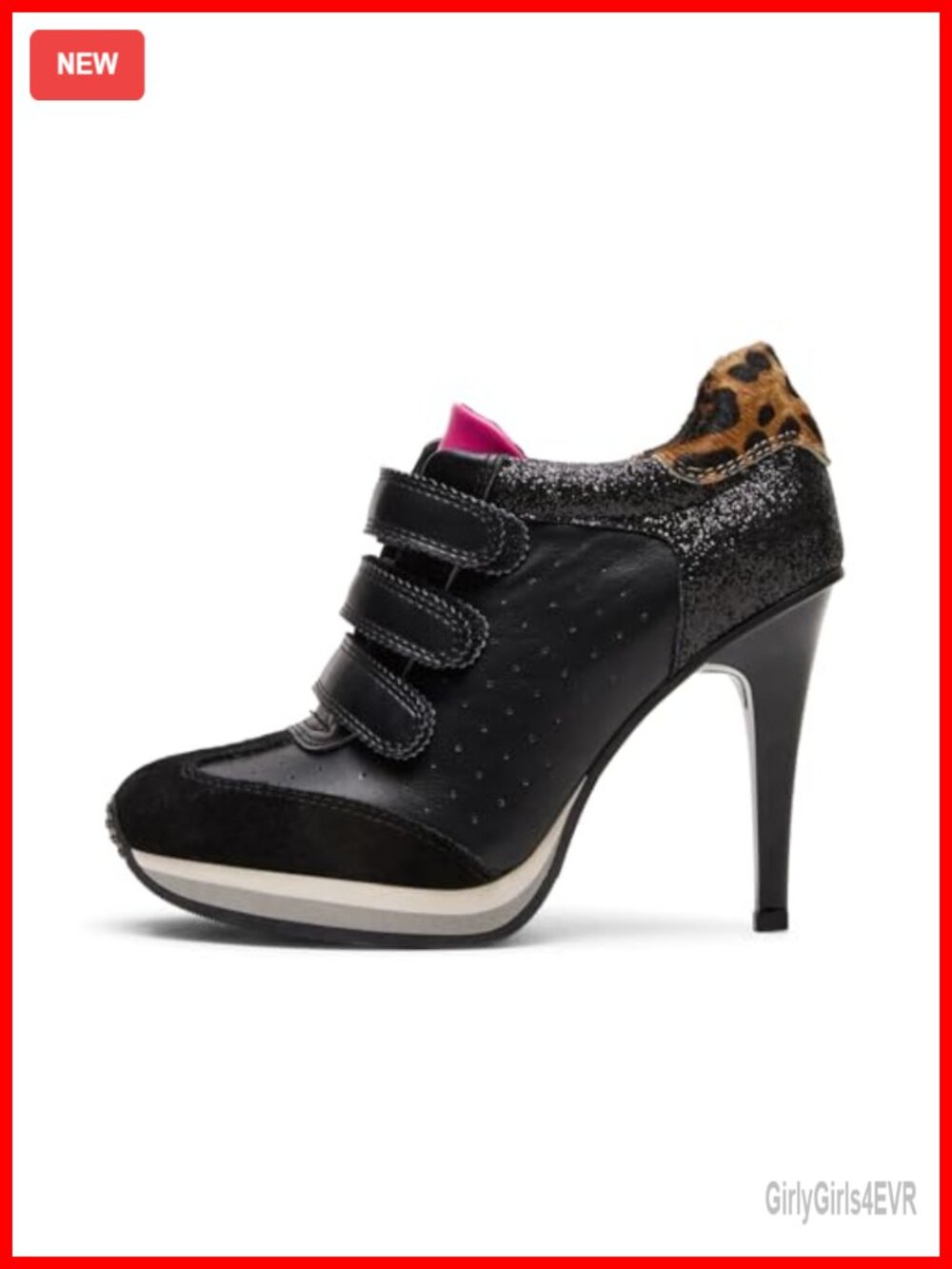 Sneaker Heels Round Toe Stiletto Suede Platform Hook & Loop Dressy Casual Shoe
